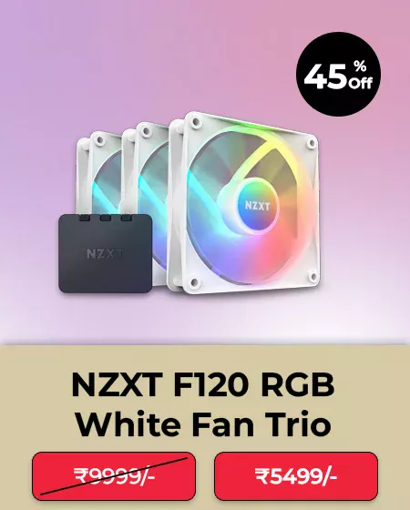 NZXT F120 RGB Core 120mm White Cabinet Fan With RGB Controller – Triple Pack